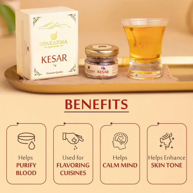 Upakarma Combo Pack of Shilajit / Shilajeet Resin 20g and Kashmiri Kesar 1g