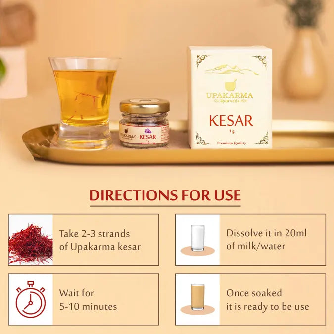 Upakarma Combo Pack of Shilajit / Shilajeet Resin 20g and Kashmiri Kesar 1g