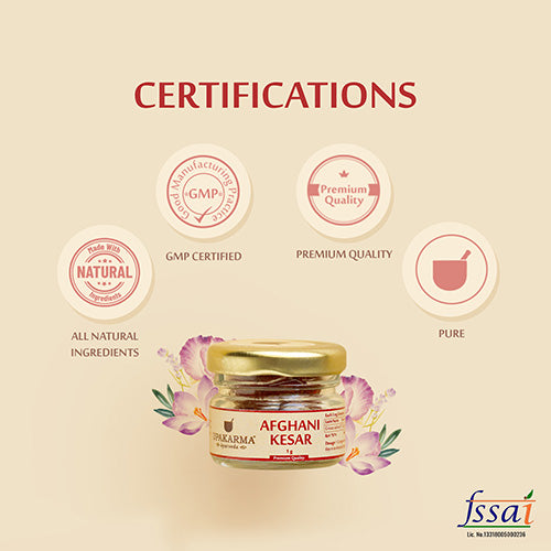 Upakarma Pure, Natural, Finest A+ Grade Afghani Kesar/Saffron 1g - Nourish your Skin
