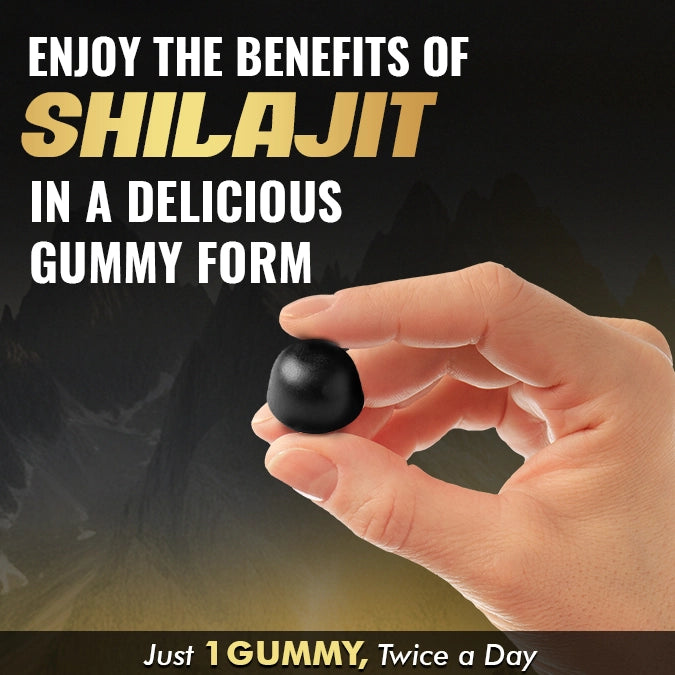 Upakarma Shilajit Gummies | Sugar Free | 250 mg Shilajit Gummy | 30 Gummies Pack