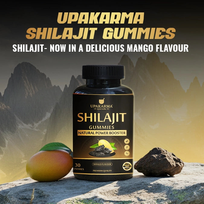 Upakarma Shilajit Gummies | Sugar Free | 250 mg Shilajit Gummy | 30 Gummies Pack