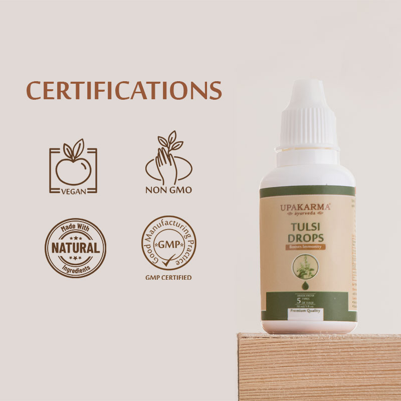 Upakarma Ayurveda Tulsi Drops 30ML - An Ayurvedic Herb to Boost Immunity & Strength Pack 1