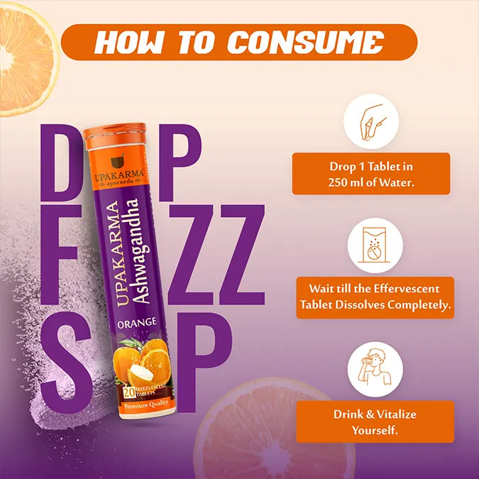 Upakarma Ashwagandha Effervescent - Orange Flavour