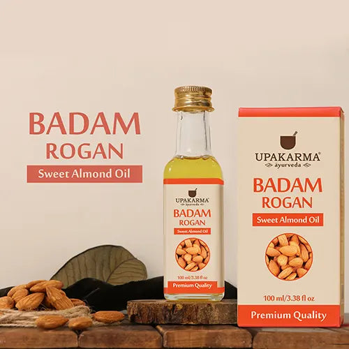 Upakarma Ayurveda Badam Rogan / Sweet Almond Oil For Hair & Skin 100 ML - Pack 1