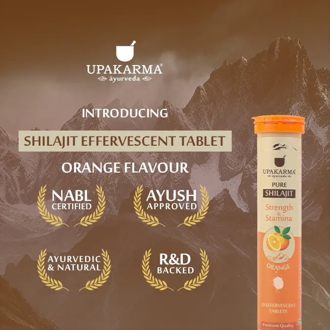 Pure Shilajit Effervescent Tablets- Orange Flavour Pack of 2