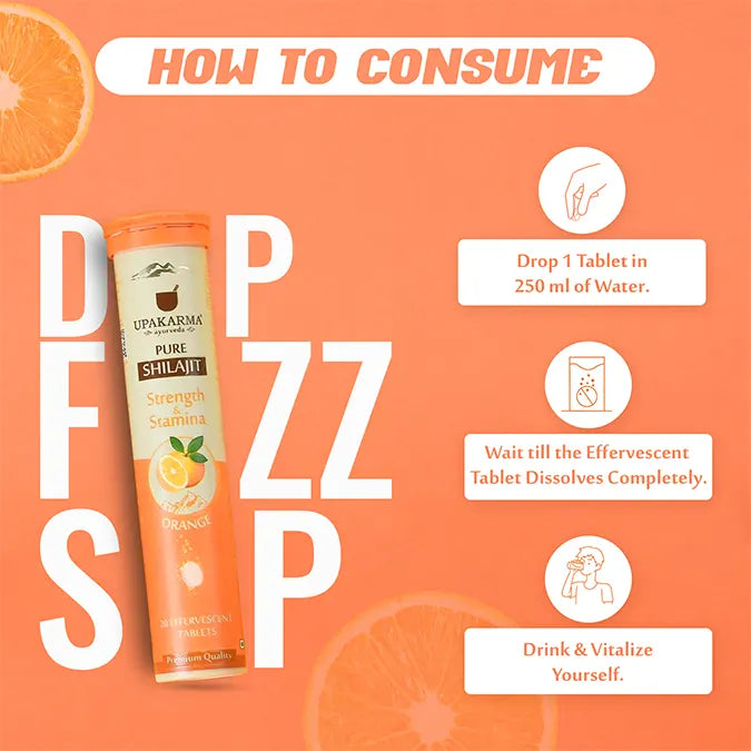 Upakarma Shilajit Effervescent - Orange Flavour