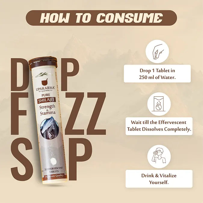 Upakarma Shilajit Effervescent Tablets - 20 Tablets