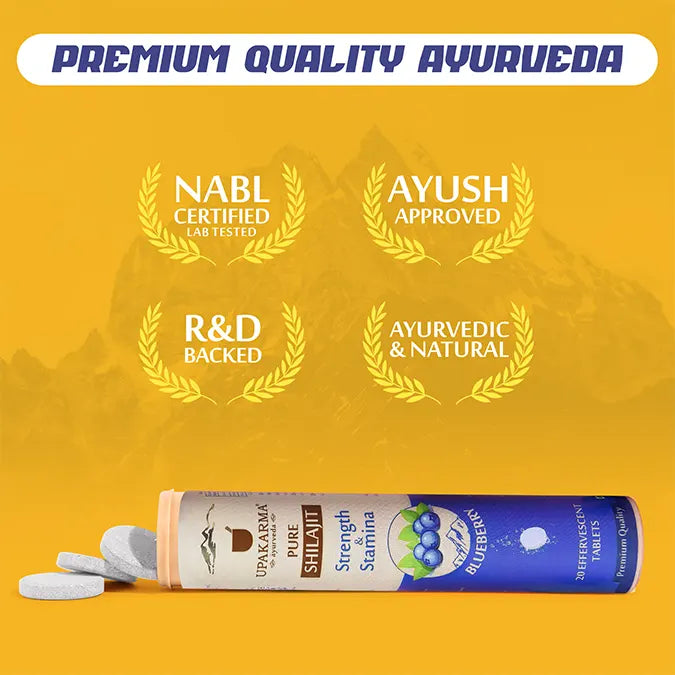 Upakarma Shilajit Effervescent Tablets - Blueberry Flavour