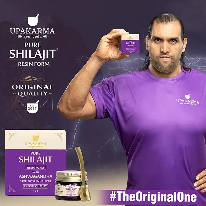 UPAKARMA Shilajit Resin with Ashwagandha 10g | 300mg/serving | Boosts Strength & Build Muscle Mass | 100% Ayurvedic | Lab Tested | 33 Servings