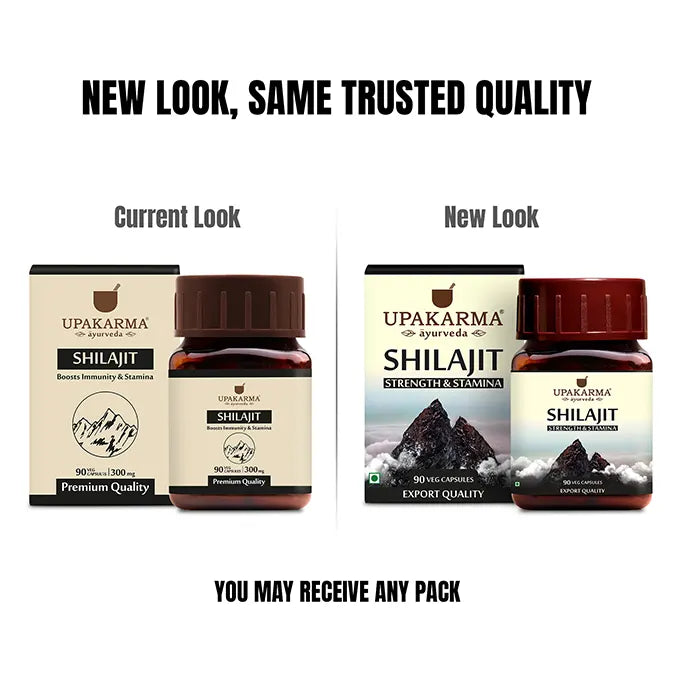 Upakarma Pure Shilajit Capsules - 500mg (90 Capsules)