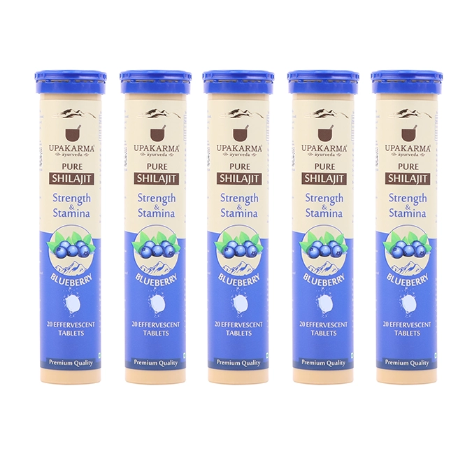 Upakarma Shilajit Effervescent Tablets - Blueberry Flavour