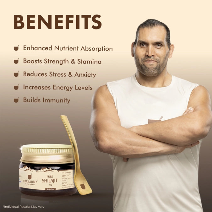UPAKARMA Pure Shilajit Resin 10g | 300mg/serving | Extensive Global Sourcing for Premium Quality | Boosts Stamina & Strength | Lab-Tested Purity | 33 Servings