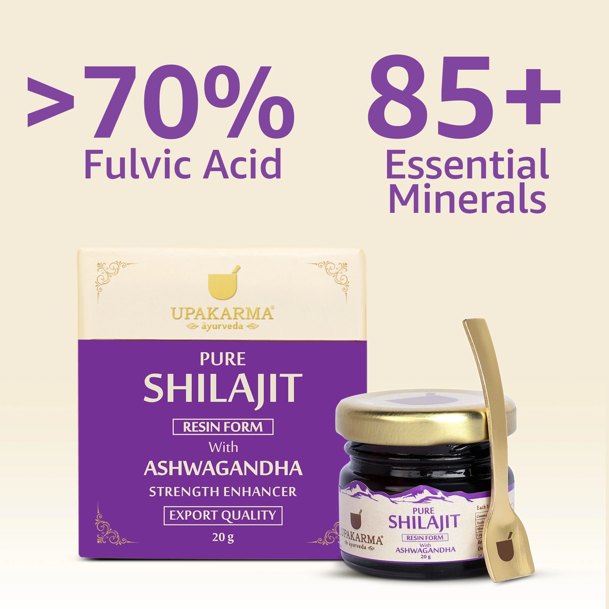 Upakarma Shilajit Resin with Ashwagandha 20g