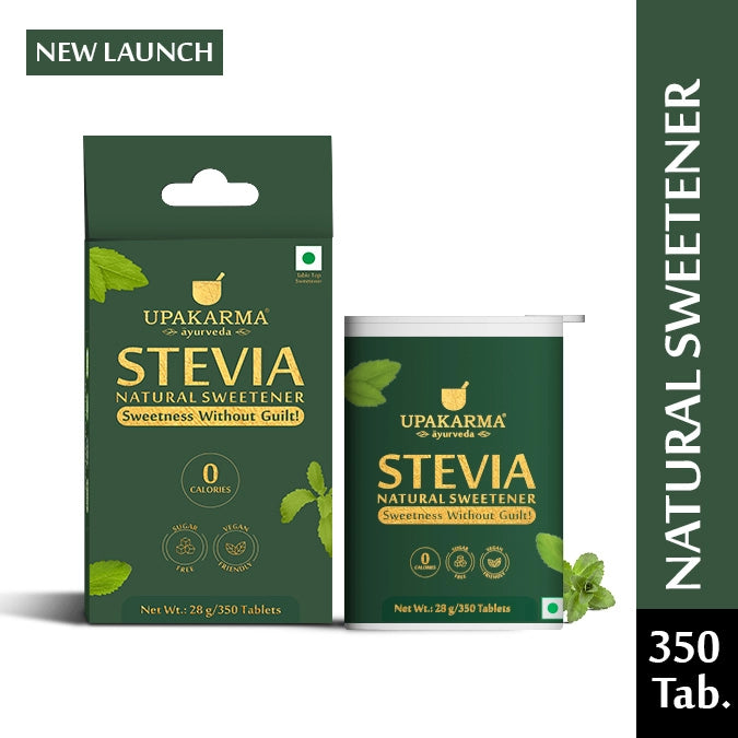 Upakarma Ayurveda Stevia Sugar-Free Tablets | Natural Sweetener | 350 Tablets | Zero Calorie & Diabetic-Friendly