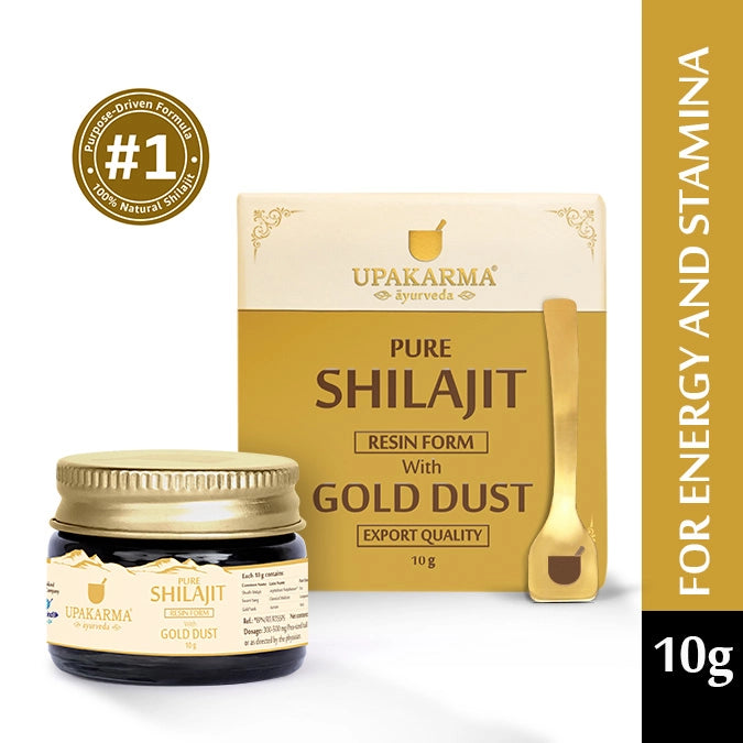 Upakarma Pure Shilajit Resin with Gold Dust
