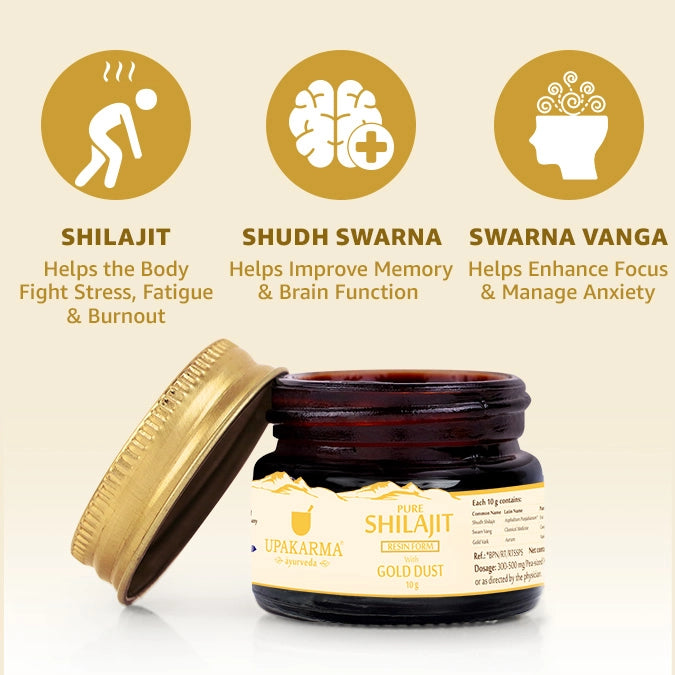 Upakarma Pure Shilajit Resin with Gold Dust