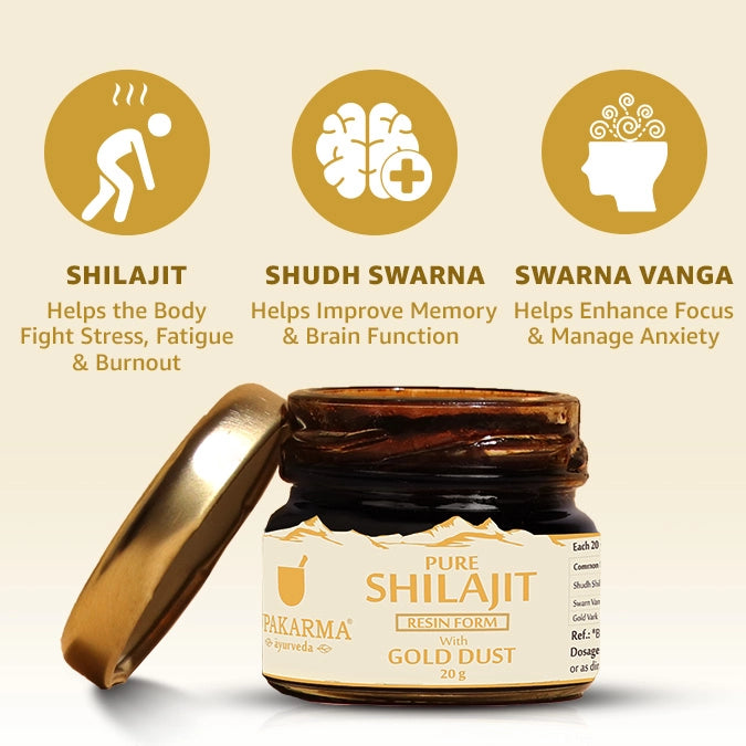 Upakarma Pure Shilajit Resin with Gold Dust 20g