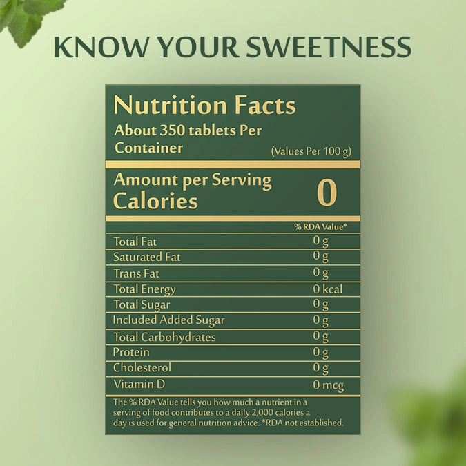 Upakarma Ayurveda Stevia Sugar-Free Tablets | Natural Sweetener | 350 Tablets | Zero Calorie & Diabetic-Friendly